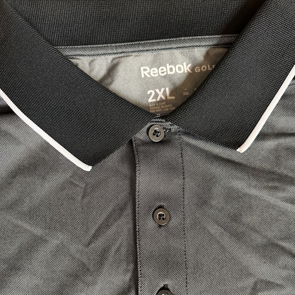 🇺🇸 Reebok Golf Dry Quick Button Polo, Black, Men’s Plus Size XXL NWT - Picture 3 of 4